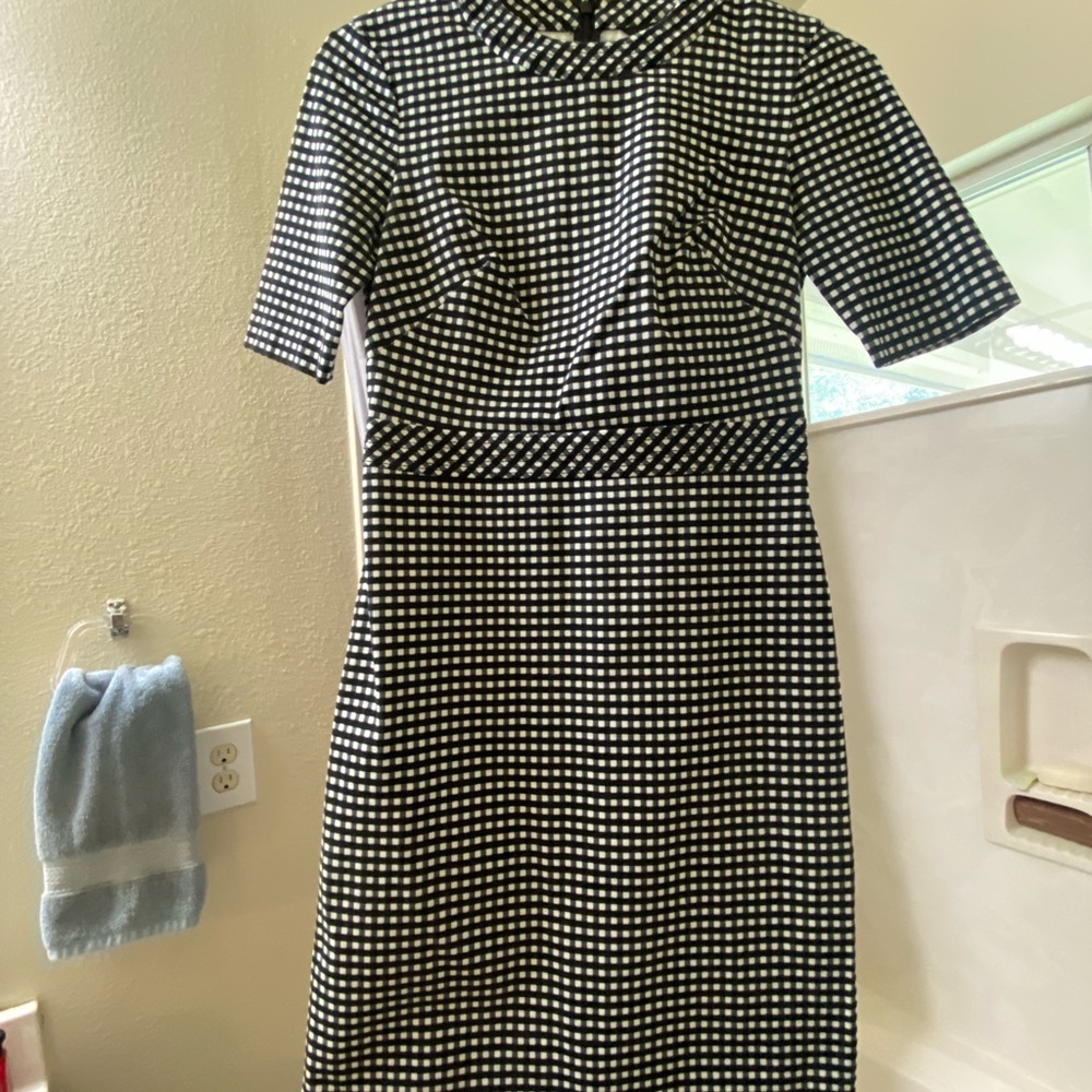 Classic Black and White Checkered Dress